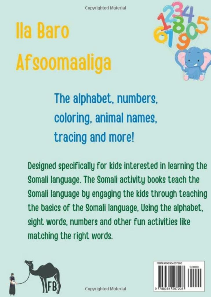 My Somali and English Activity Book1 (Kindergarten to 1st Grade)